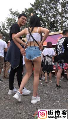 4K-蓝色超短牛仔热裤美女极品性感美腿圆润翘臀
